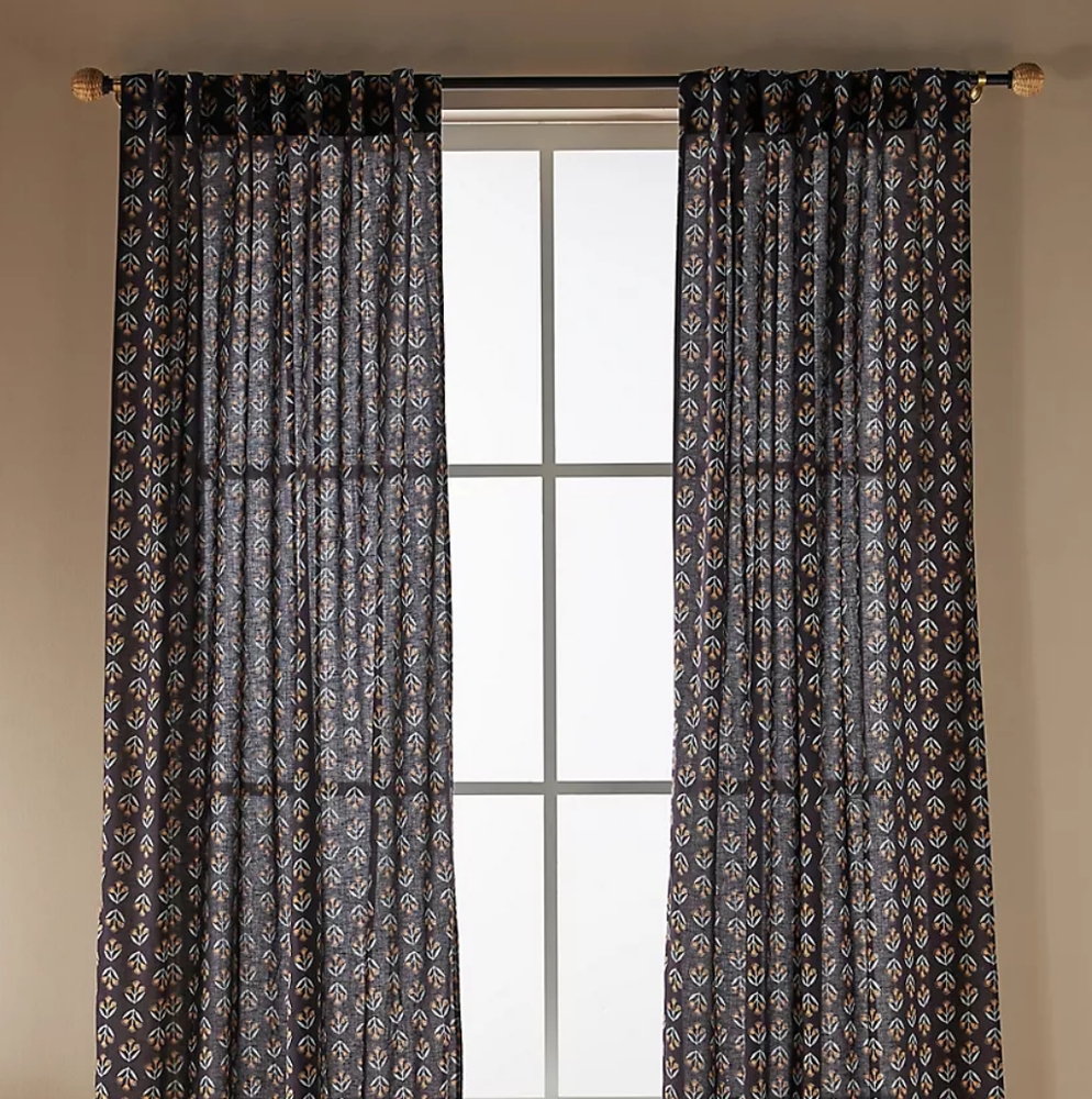 NEW Amber Lewis for Anthropologie Set of 2 semi-sheer Rowena curtains 84x50"